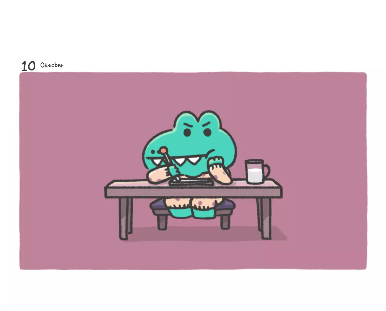 Ein Kalender mit einem niedlichen Ago-Illustrationskonzept