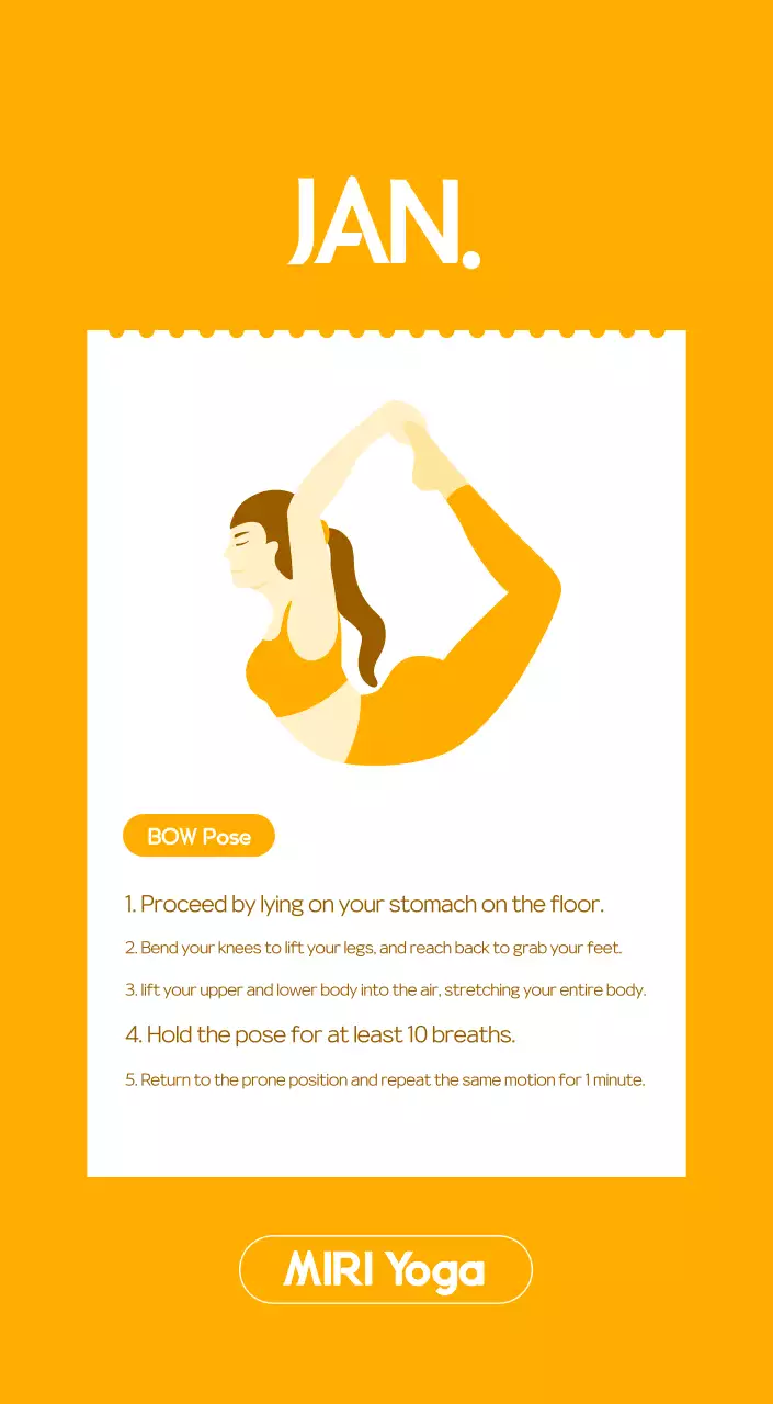 Orange Minimalist Yoga Promotional Calendar