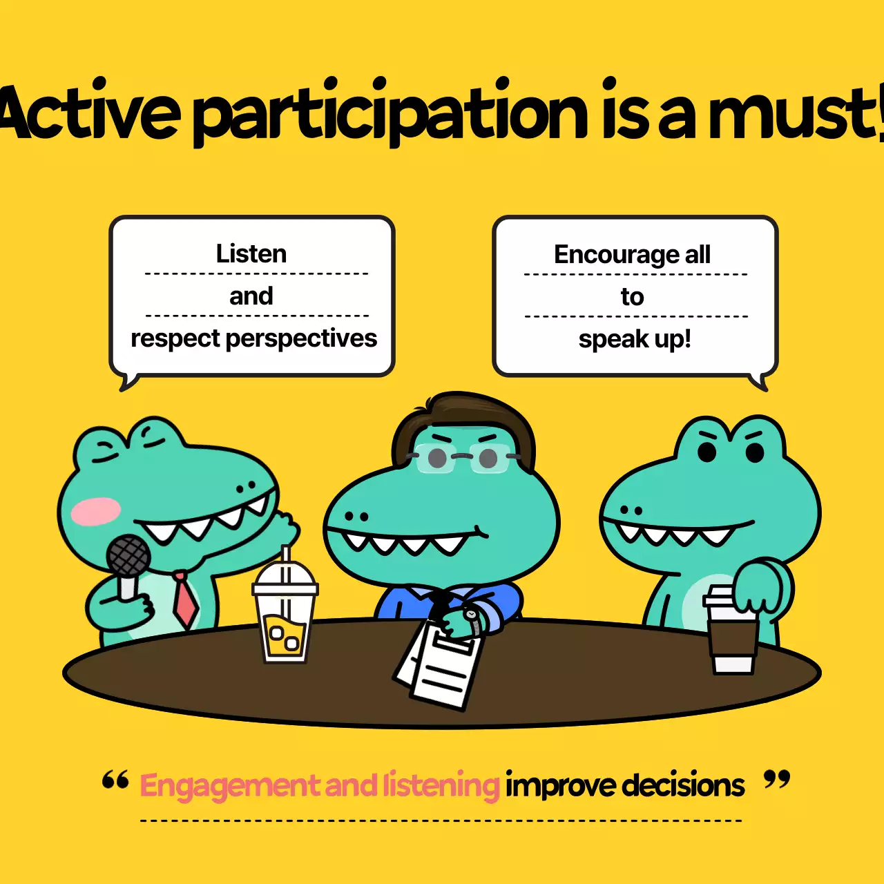 Guia de reunião em quadrinhos amarelos Instagram Carousel