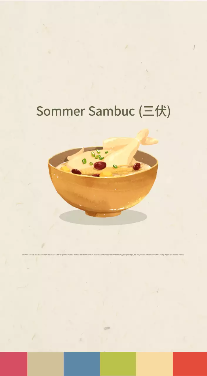 Beige Traditioneller Speisekalender