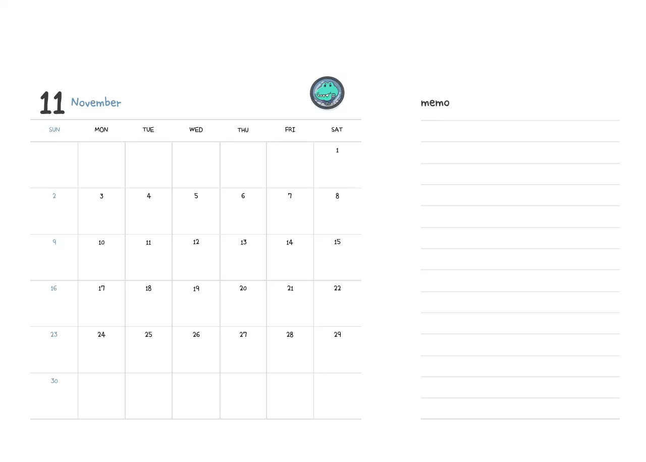 A calendar with a cute Argo illustration concept