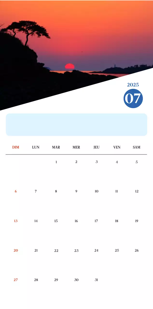 Calendrier hospitalier moderne bleu