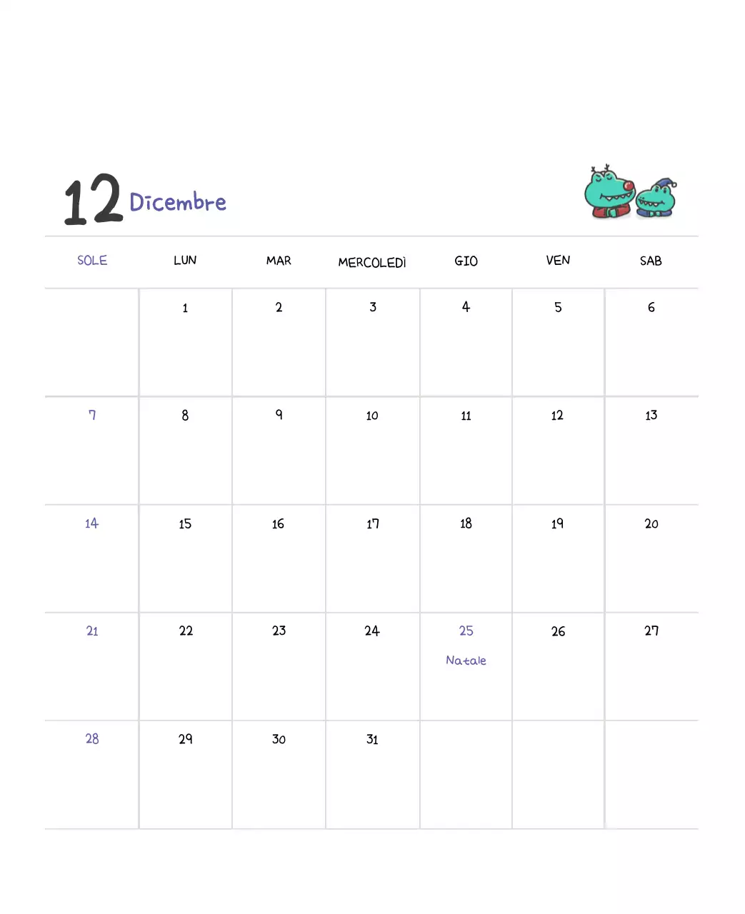 Un calendario con un simpatico concetto di illustrazione di Ago