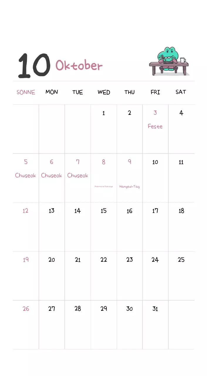 Ein Kalender mit einem niedlichen Ago-Illustrationskonzept