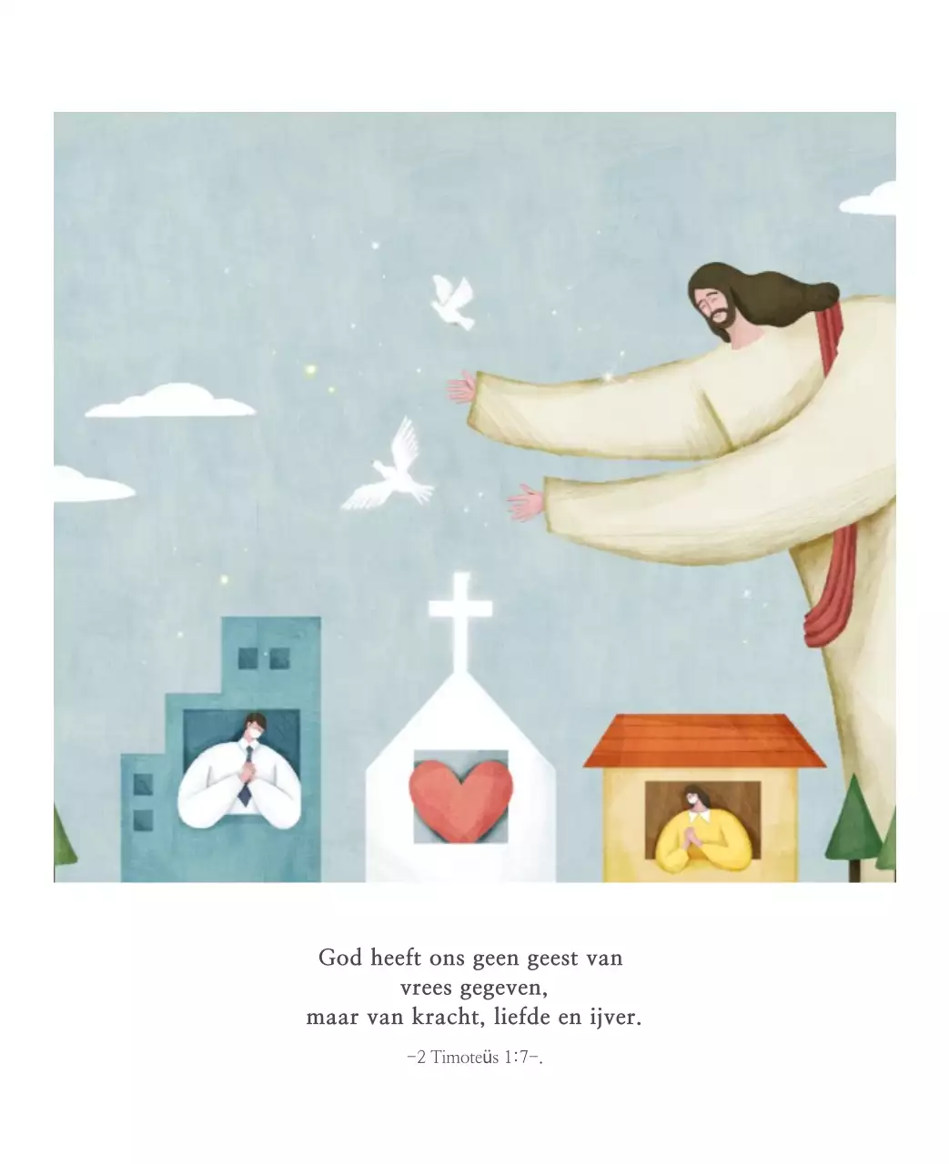 Pastel schone illustratie kerk