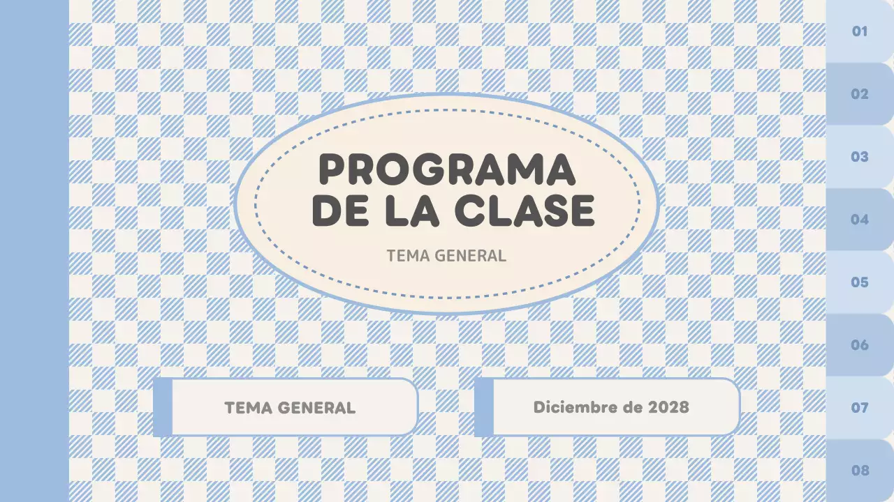 planificador de clases azul liso