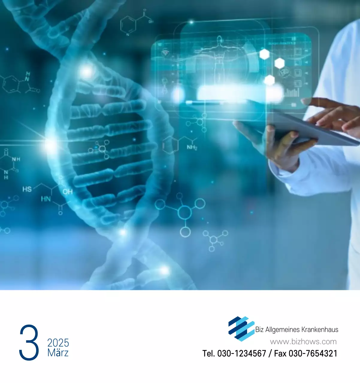 Marineblauer einfacher Krankenhaus-Werbekalender