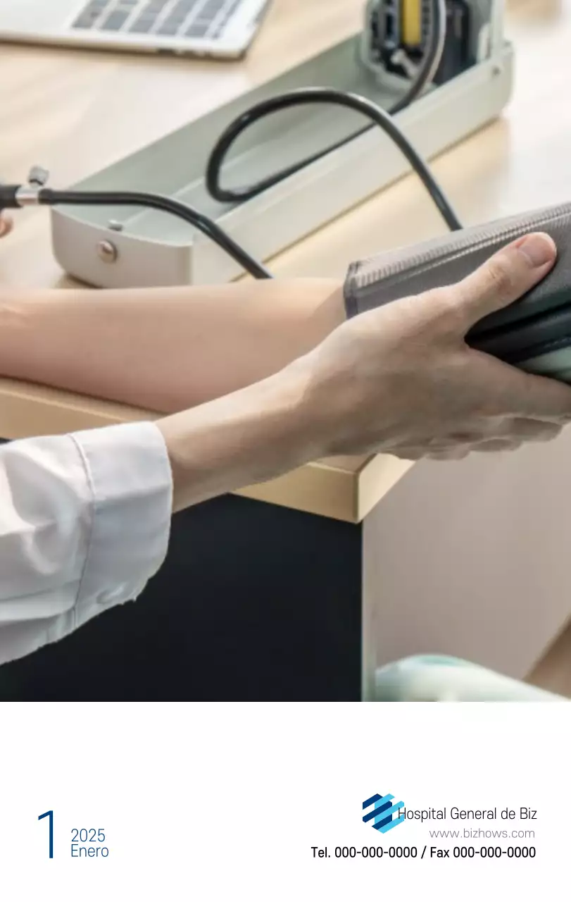 Calendario promocional Hospital Navy White Simple