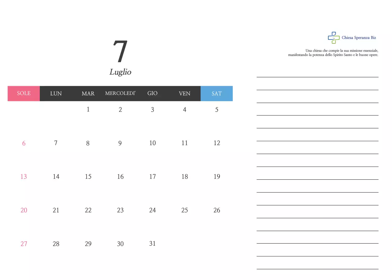 Promozione della chiesa biblica in calligrafia semplice