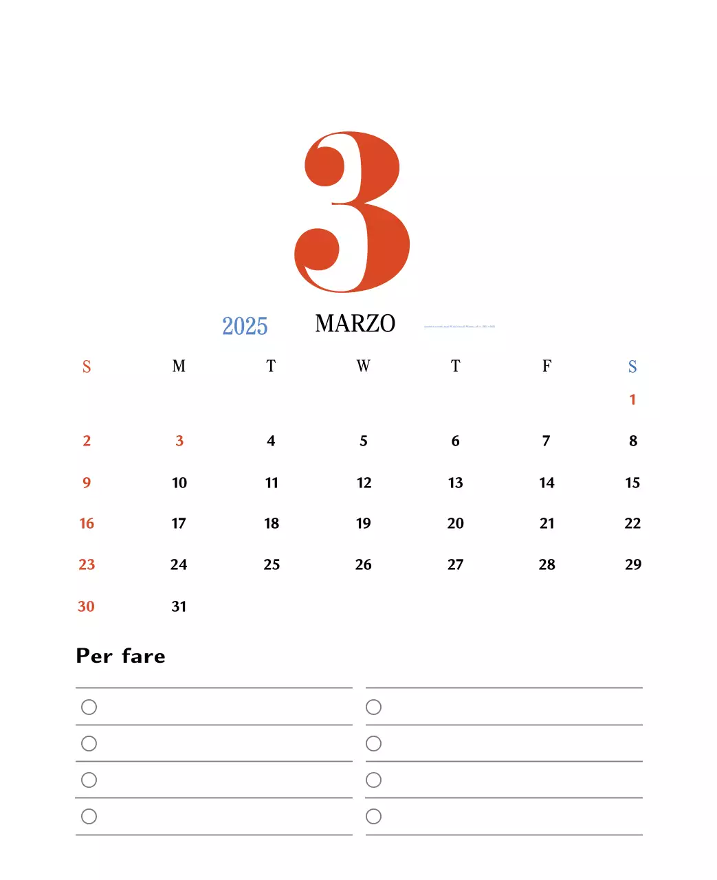 Calendario della memoria di concezione retrò in rosso