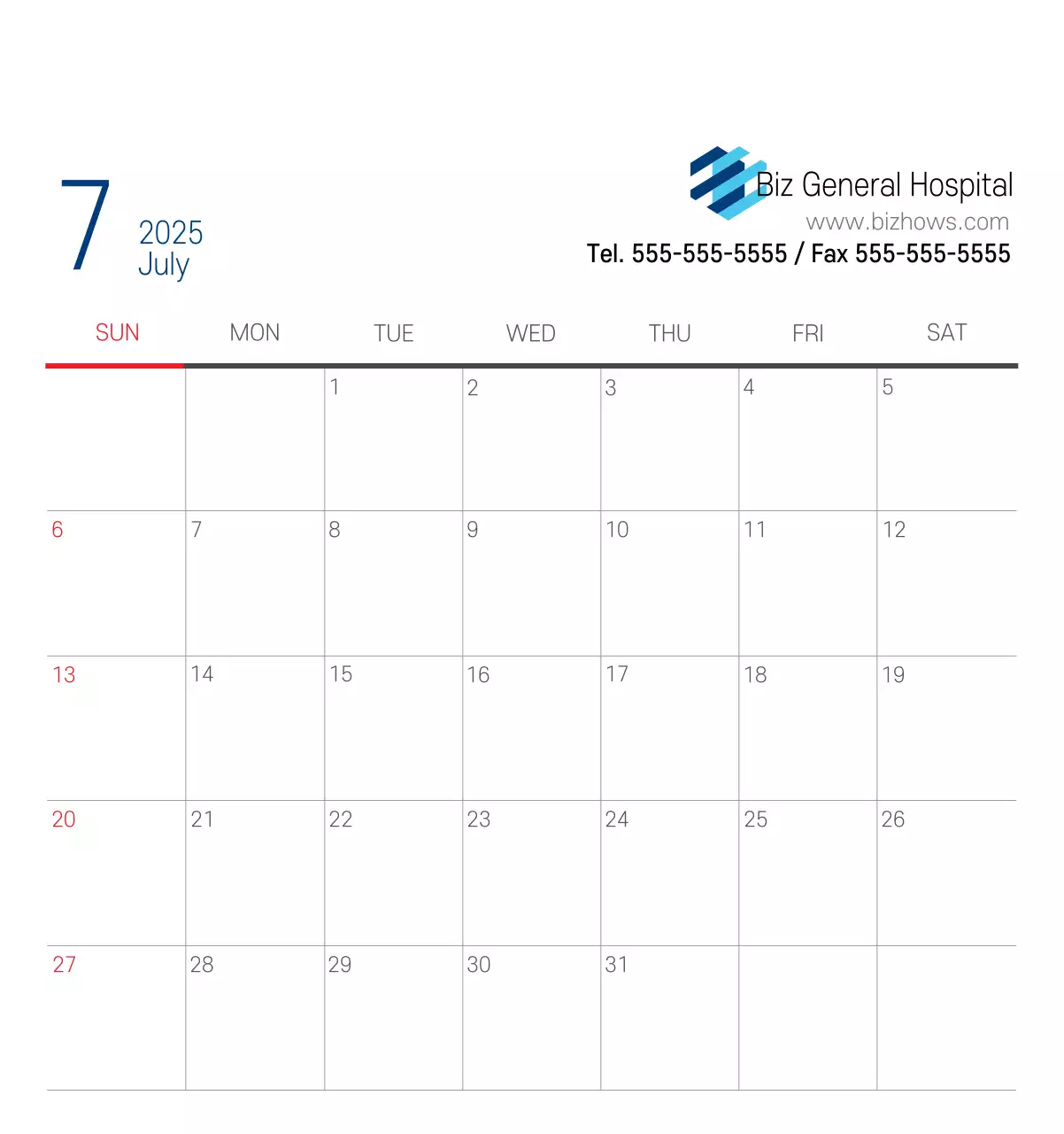 Kalender Promosi Rumah Sakit Sederhana Putih Angkatan Laut