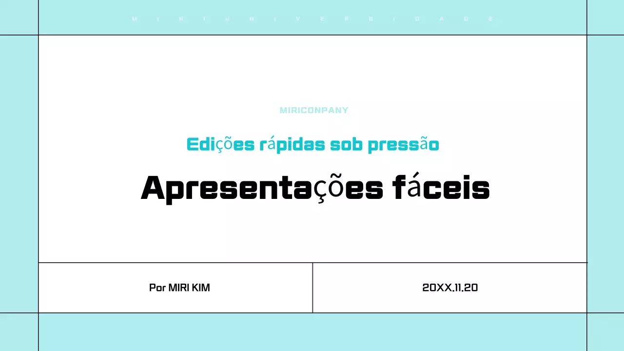 Apresentações simples e fáceis de editar em branco e azul claro