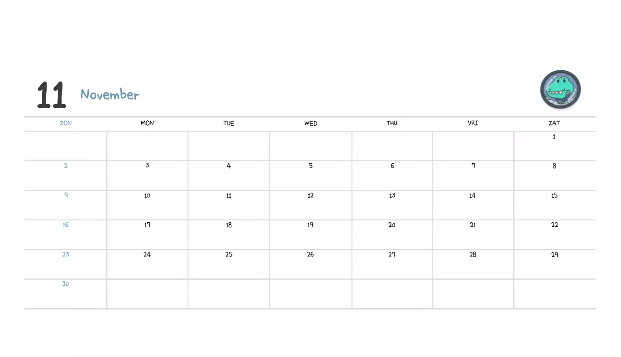 Een kalender met een schattig Ago-illustratieconcept