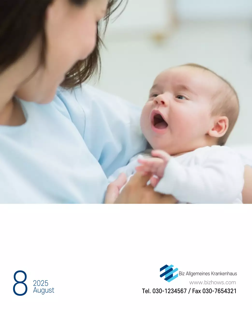 Marineblauer einfacher Krankenhaus-Werbekalender