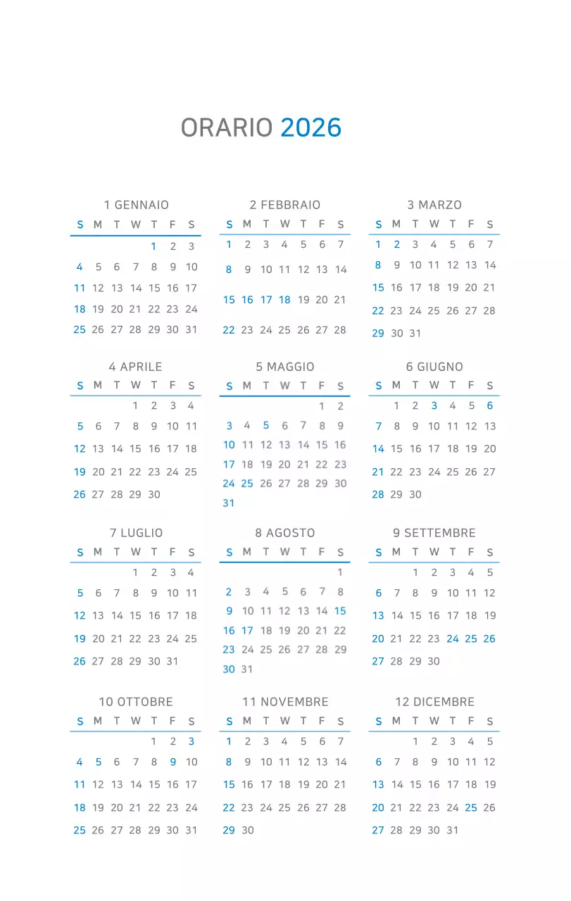 Calendario moderno blu Promozioni aziendali