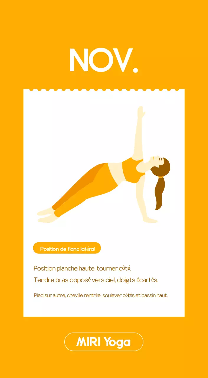 Calendrier promotionnel de yoga minimaliste orange