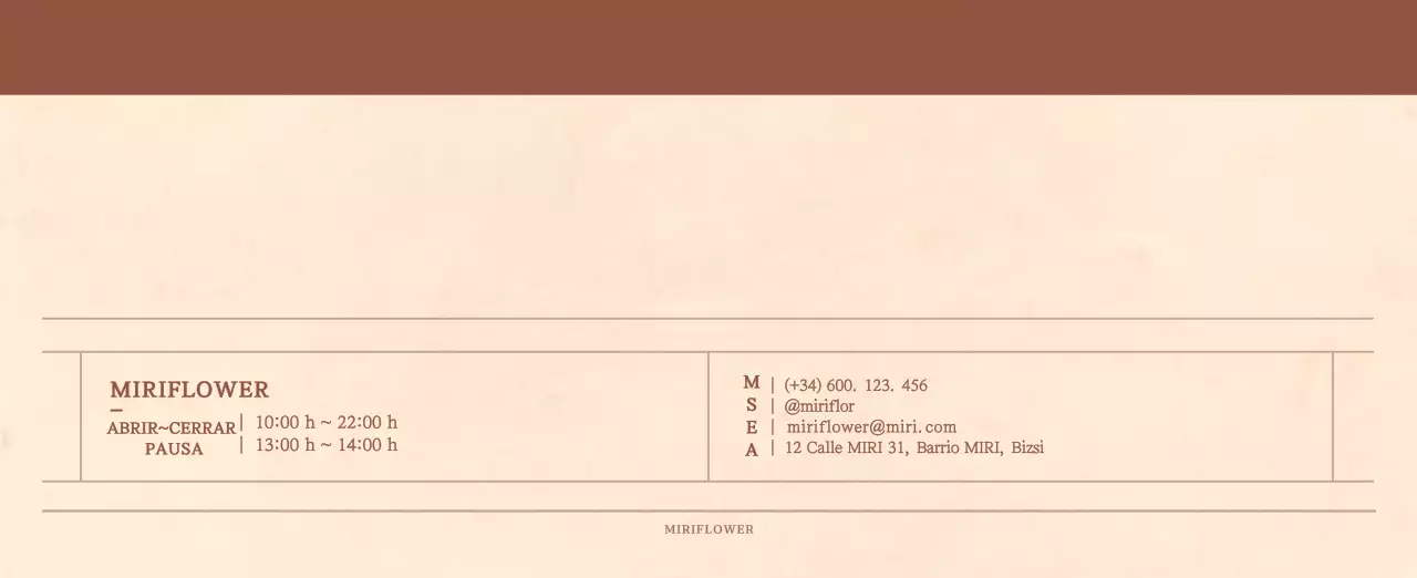 Un calendario sentimental de floristería en papel de lana marrón claro y marrón concepto