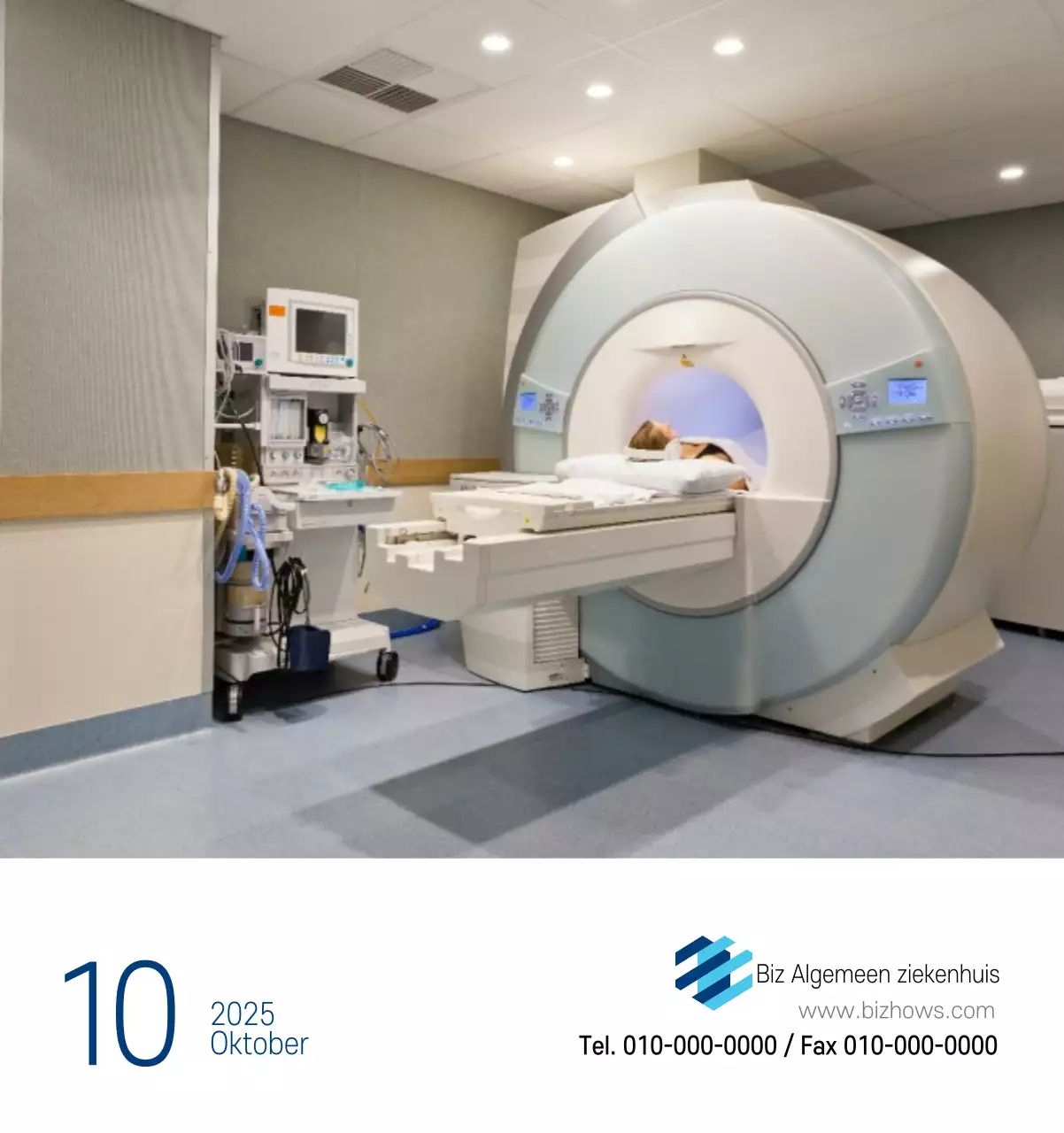 Navy Witte Eenvoudige Ziekenhuis Promotiekalender