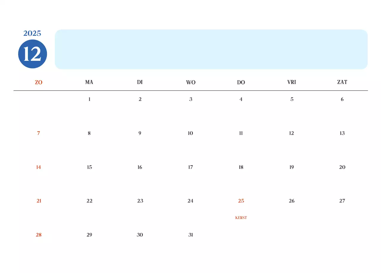 Blauwe moderne ziekenhuiskalender