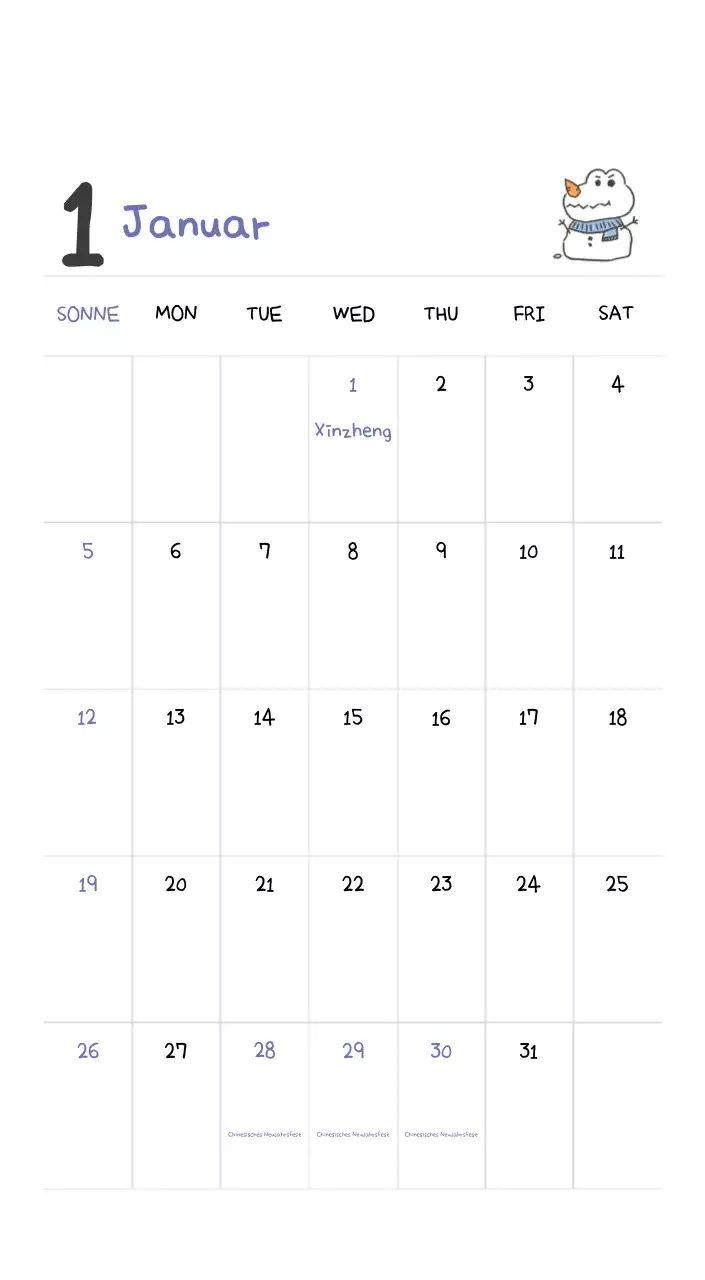 Ein Kalender mit einem niedlichen Ago-Illustrationskonzept