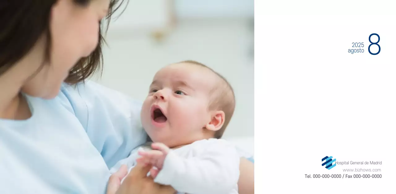 Calendario promocional Hospital Navy White Simple