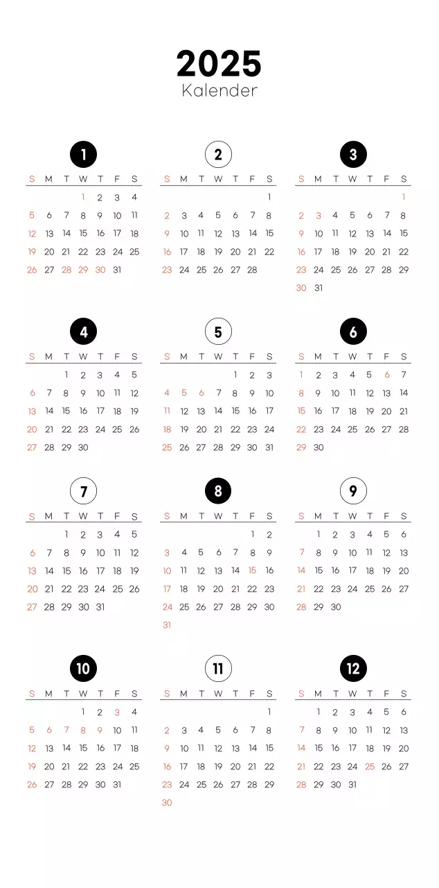 Minimalistischer Kaffee-Kalender