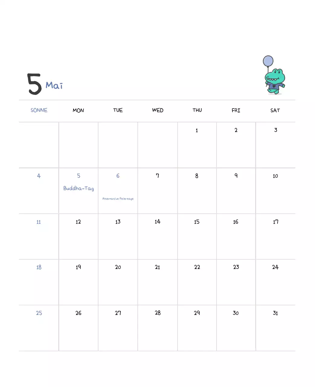 Ein Kalender mit einem niedlichen Ago-Illustrationskonzept