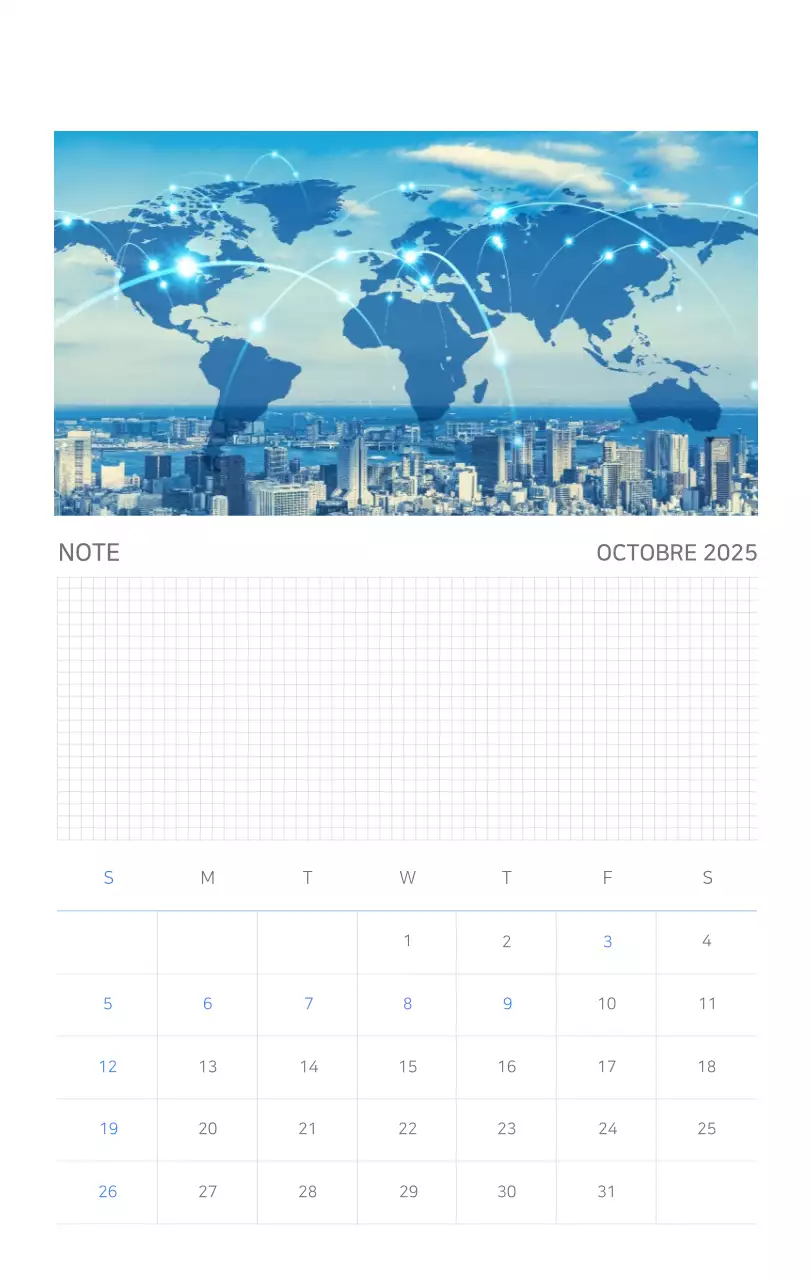 Calendrier moderne bleu Promotions d'entreprise