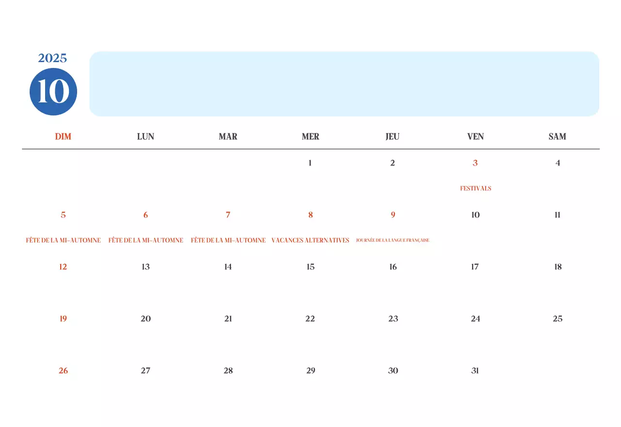 Calendrier hospitalier moderne bleu