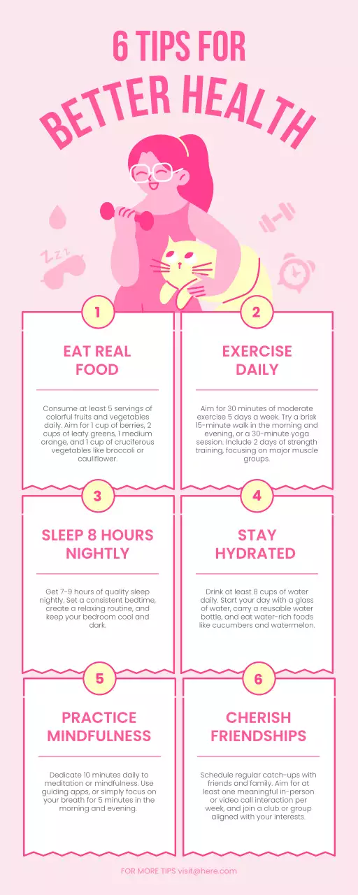 Pink Minimalist Health Guide Infographic