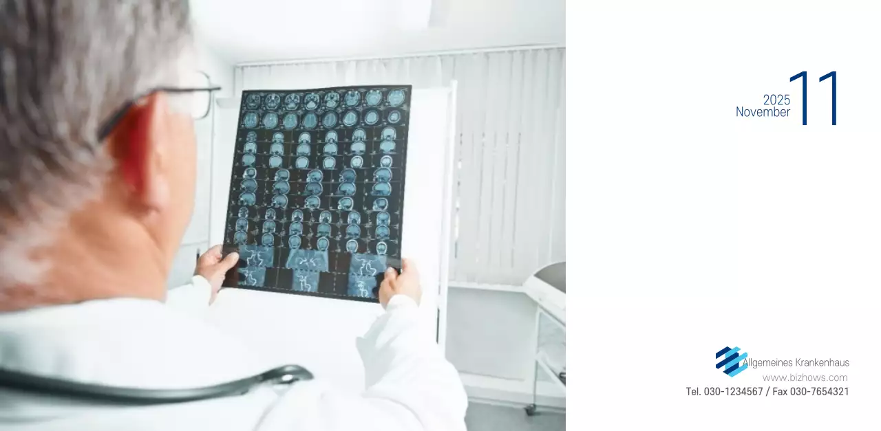 Marineblauer einfacher Krankenhaus-Werbekalender