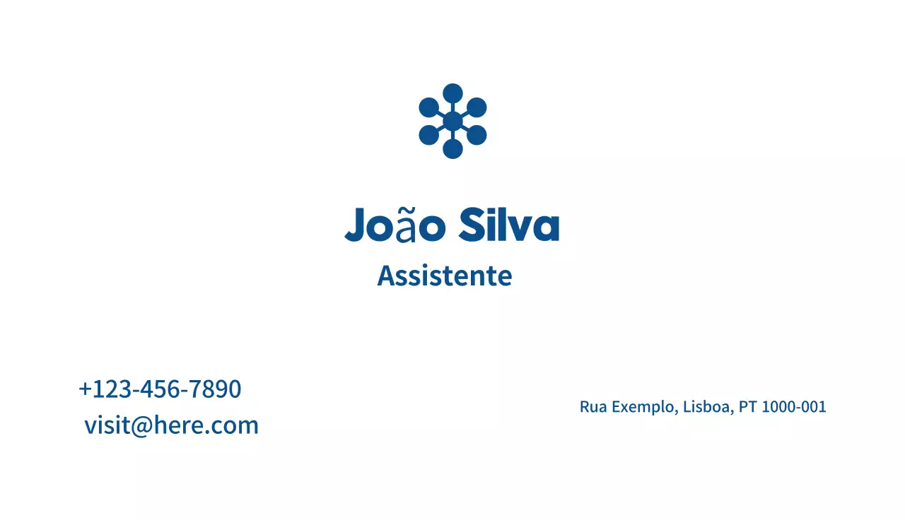 cartão de visita simples azul