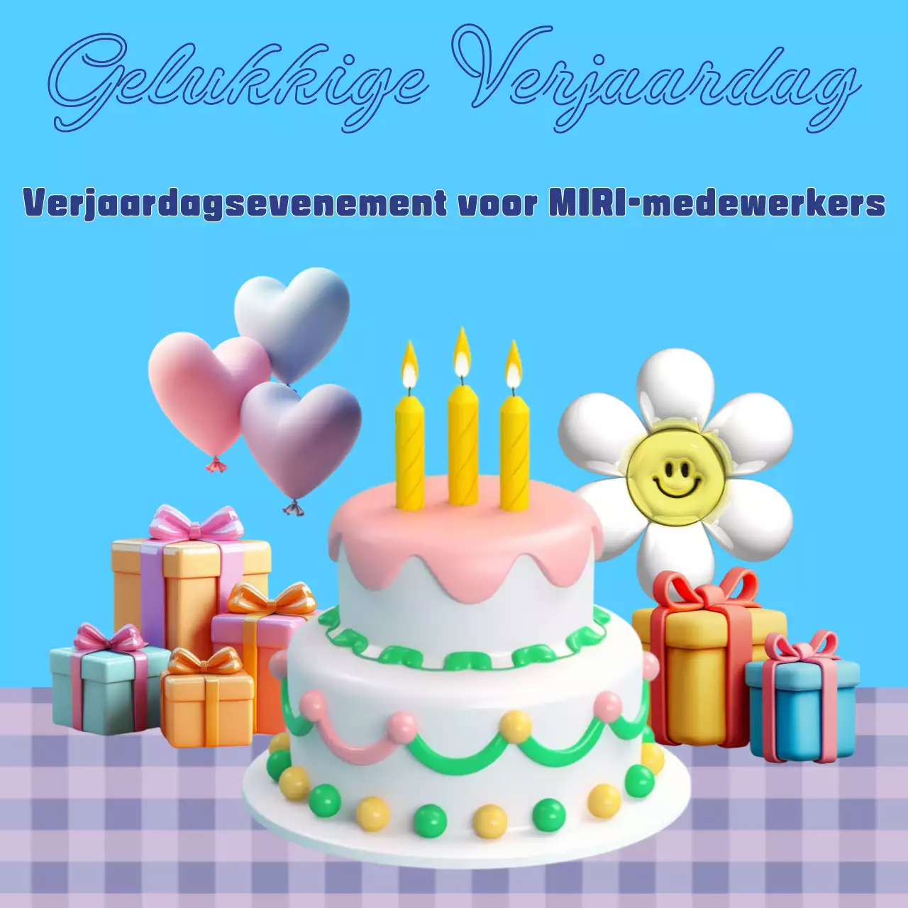 Een lichtblauw verjaardagsfeest