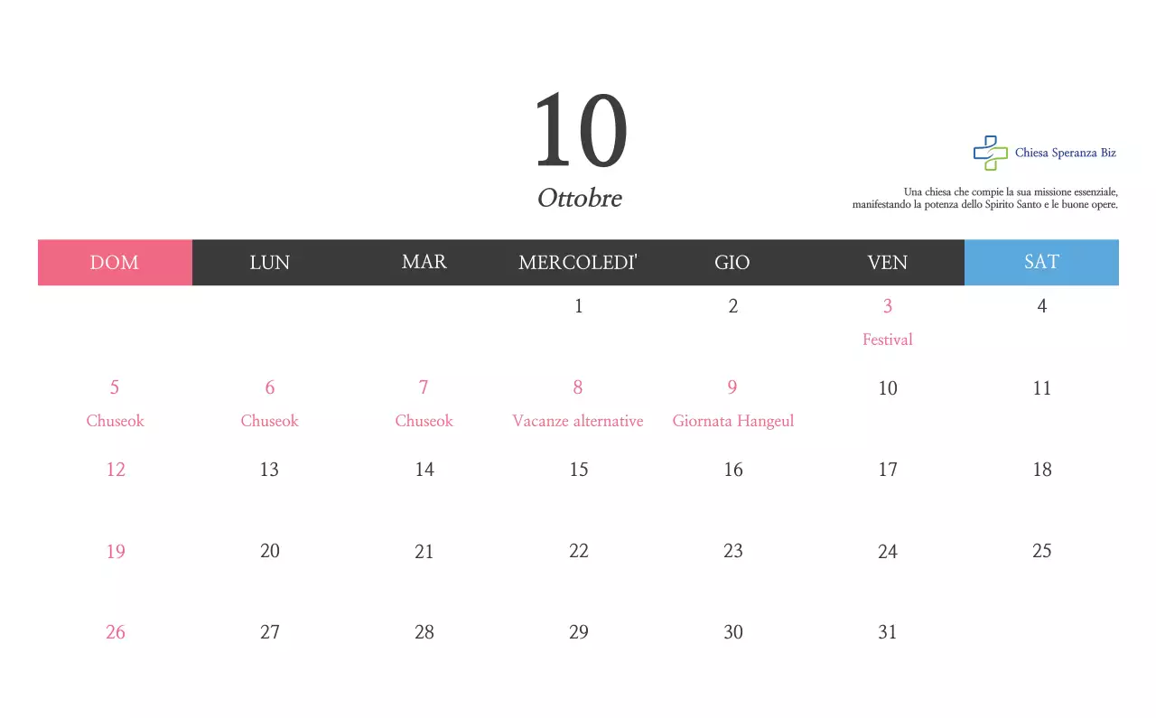 Promozione della chiesa biblica in calligrafia semplice