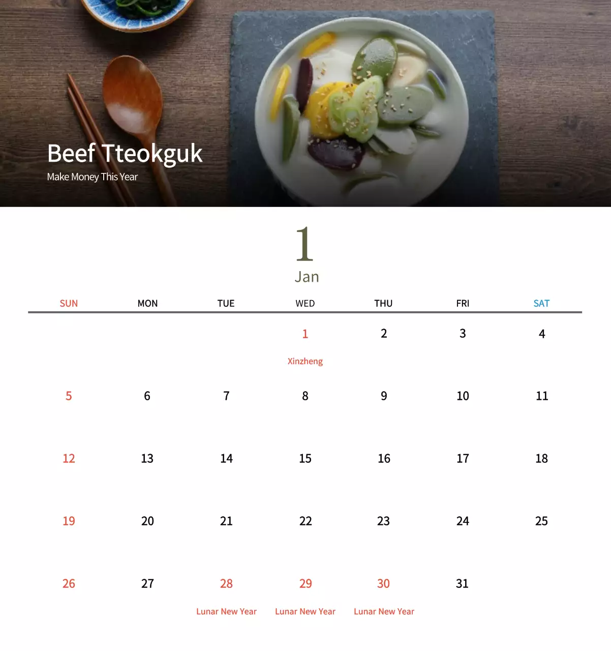 Kalender Makanan Tradisional Krem