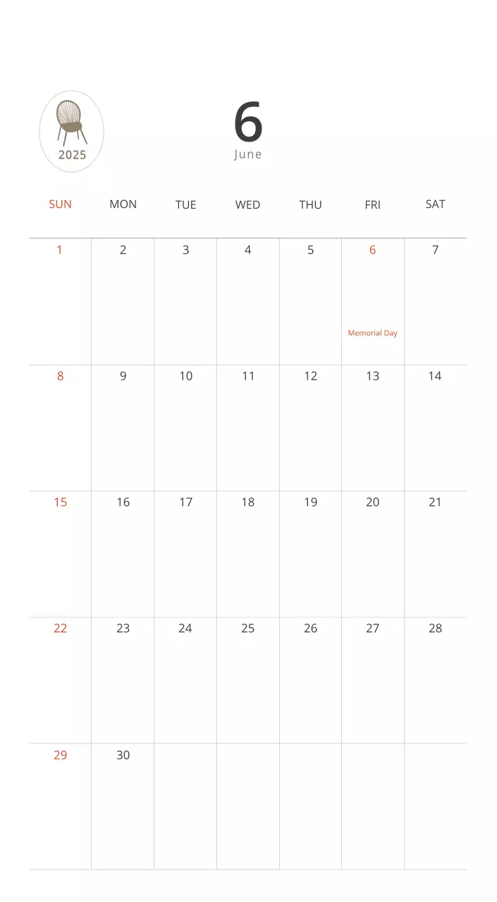 Beige Minimalist Interior Calendar