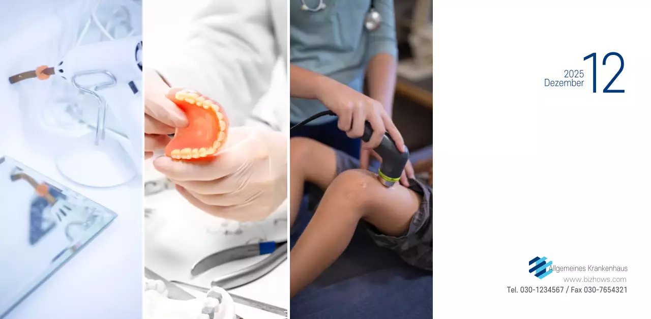 Marineblauer einfacher Krankenhaus-Werbekalender