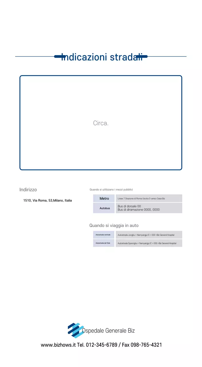 Calendario promozionale dell'ospedale semplice, bianco e blu