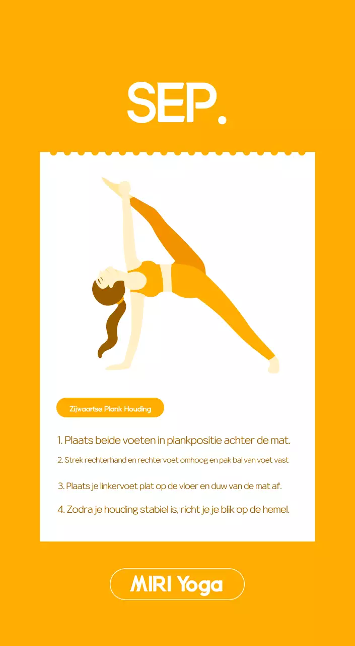Oranje Minimalistische Yoga Promotiekalender