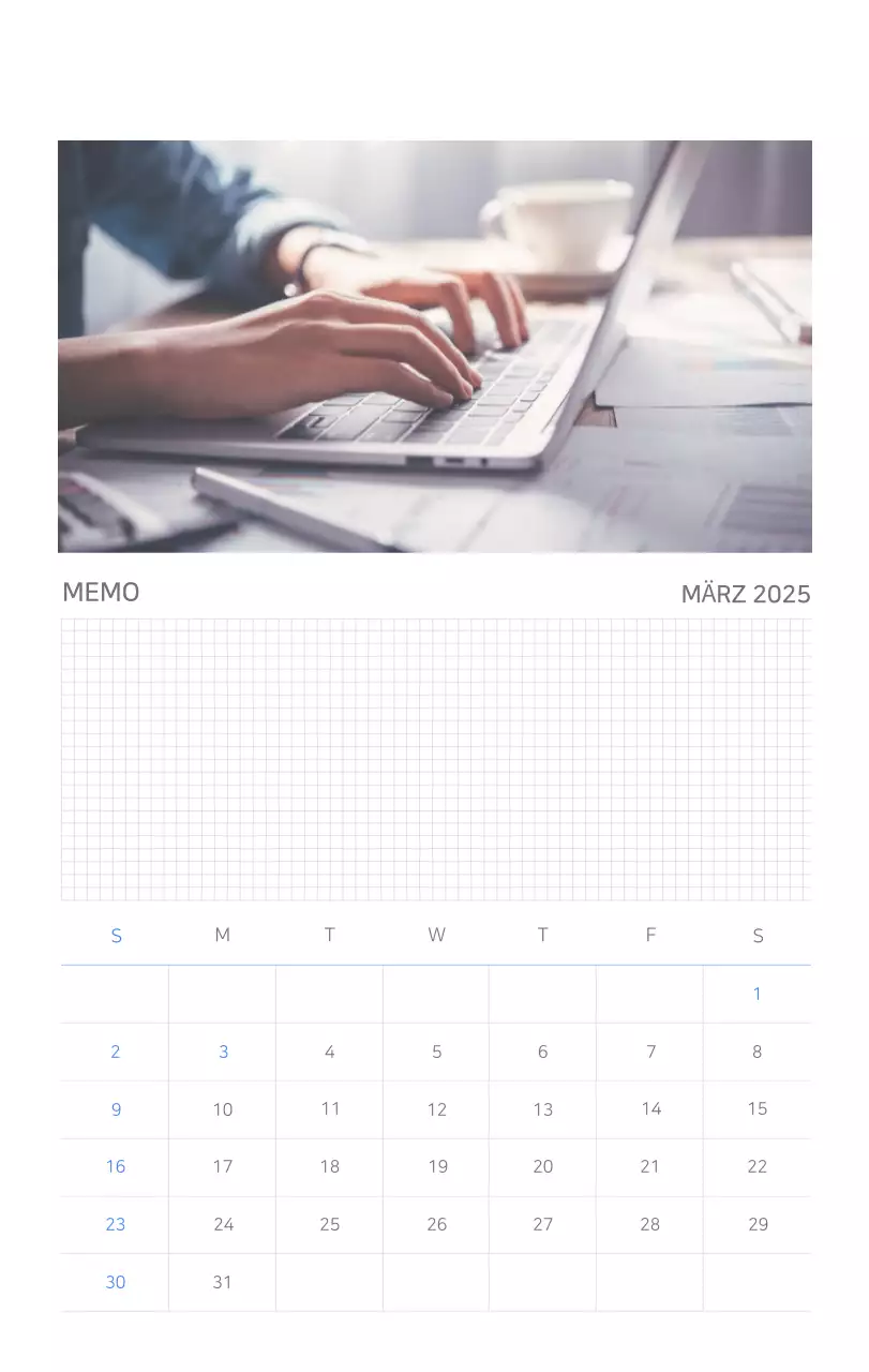 Blauer moderner Kalender Corporate Promotions