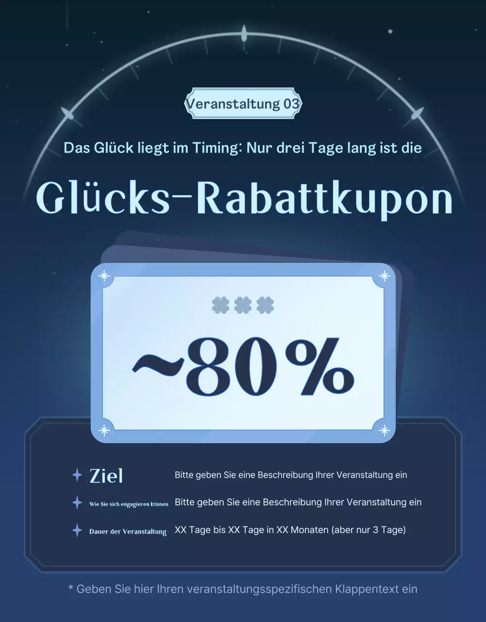 Werben Sie für ein Black and Blue Fantasy Coupon Event