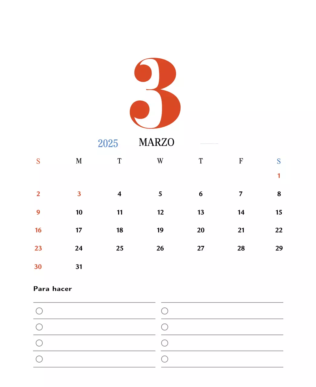 Calendario retro concept memory en rojo