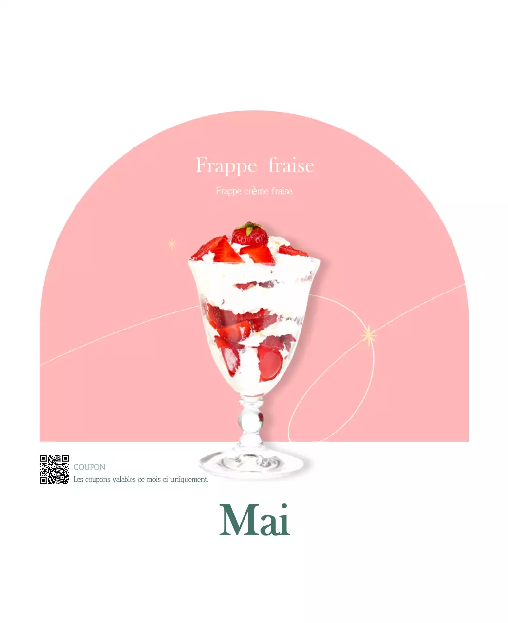 Un calendrier moderne pour les cafés avec des recommandations sur la boisson du mois.