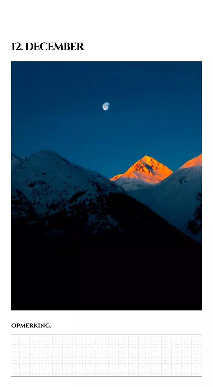 Eenvoudige kalender met zwart-wit emotionele reisfotografie concept