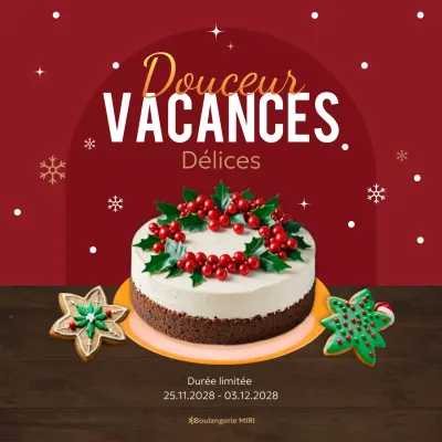 promotion de la boulangerie festive rouge