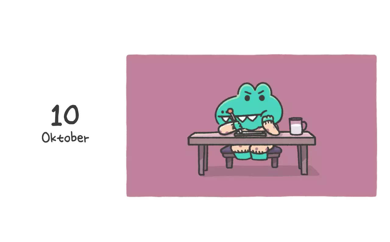 Een kalender met een schattig Ago-illustratieconcept