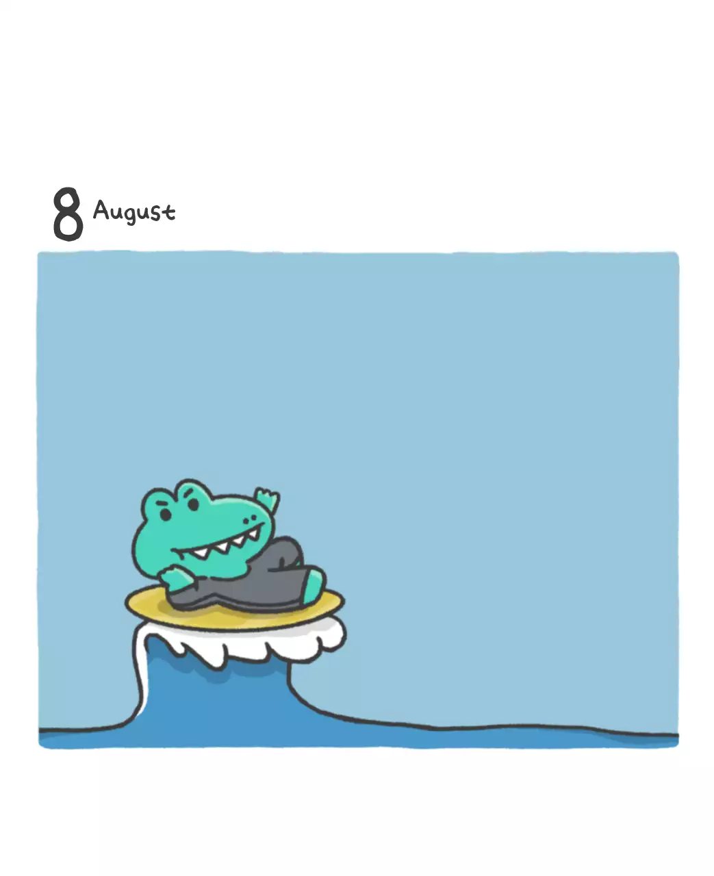 Ein Kalender mit einem niedlichen Ago-Illustrationskonzept