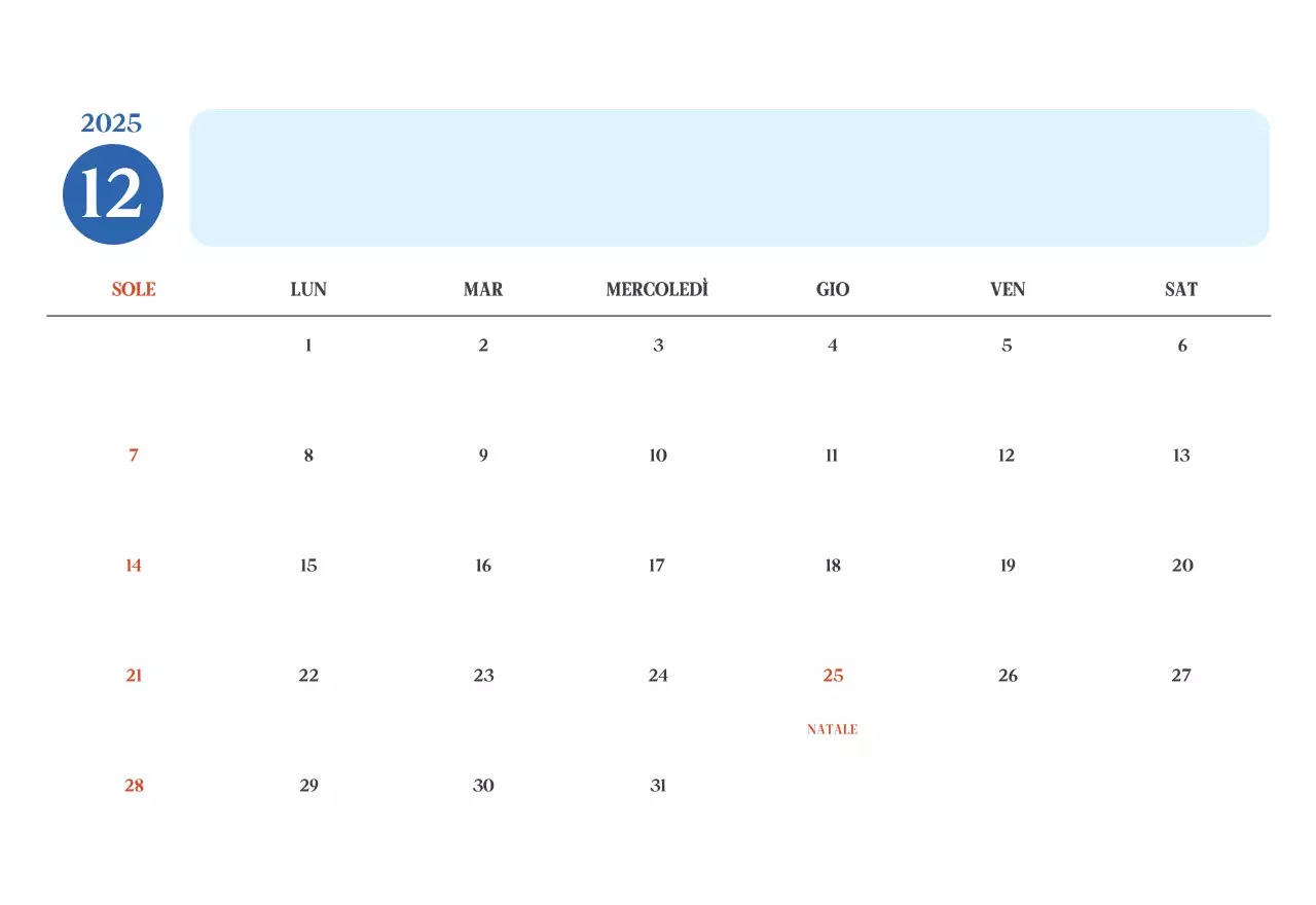 Calendario ospedaliero moderno blu
