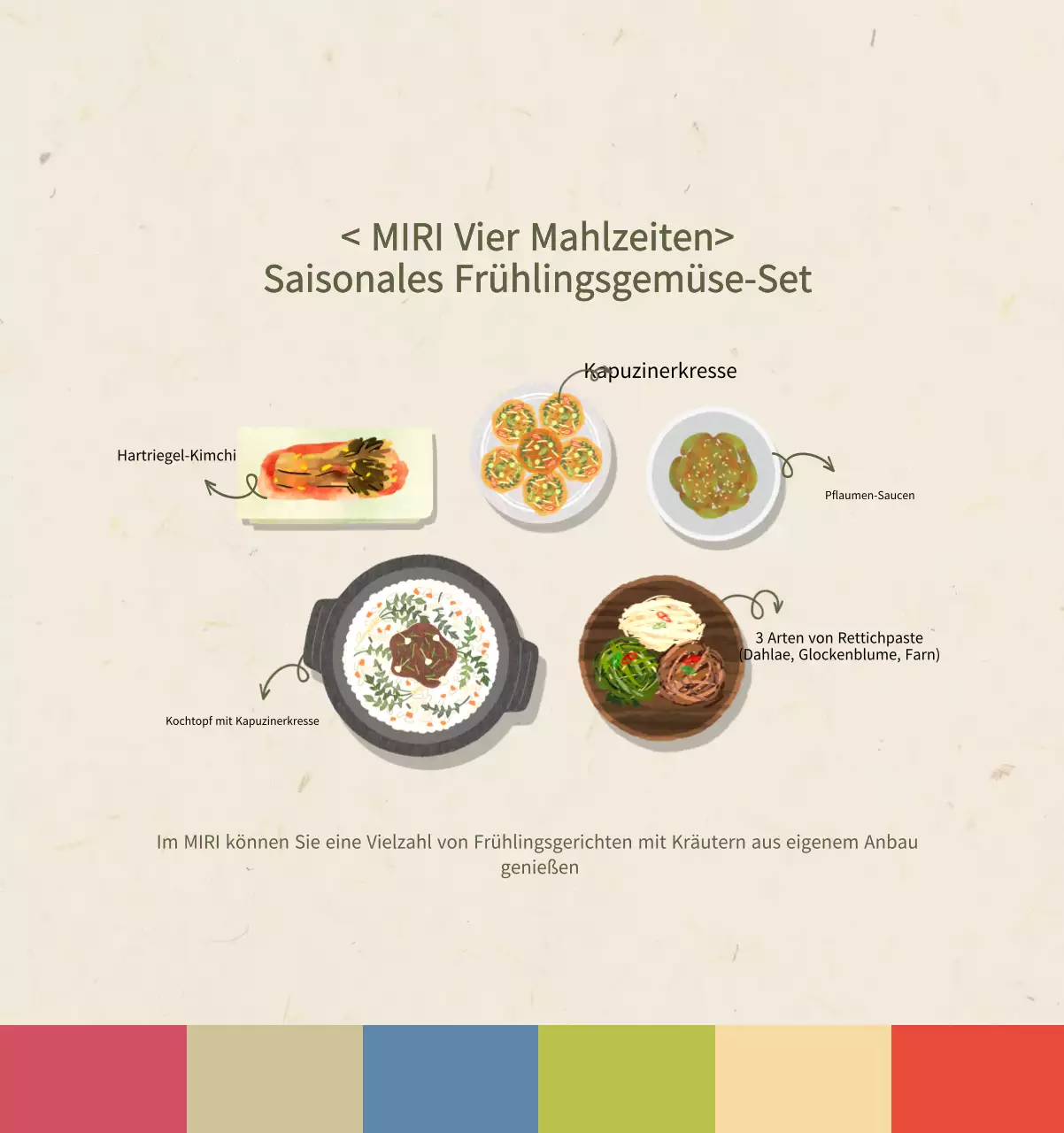 Beige Traditioneller Speisekalender