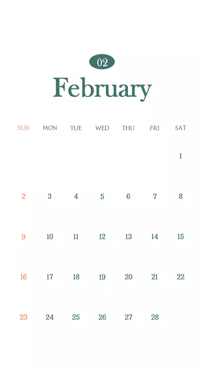 A modern cafe calendar with drink of the month recommendations